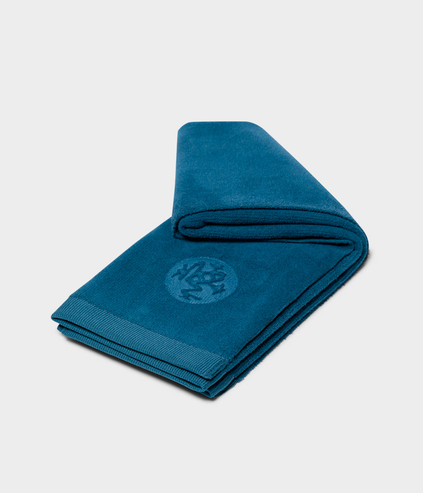 Kimjaly Yoga Towel Mat Non-Slip Machine Washable Rubber Side Grip Blue F/S